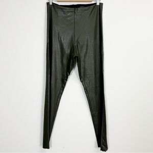 Commando Leggings Womens XL Green Faux Leather Stretch Pants